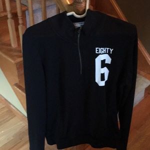 Pink black half zip sweatshirt